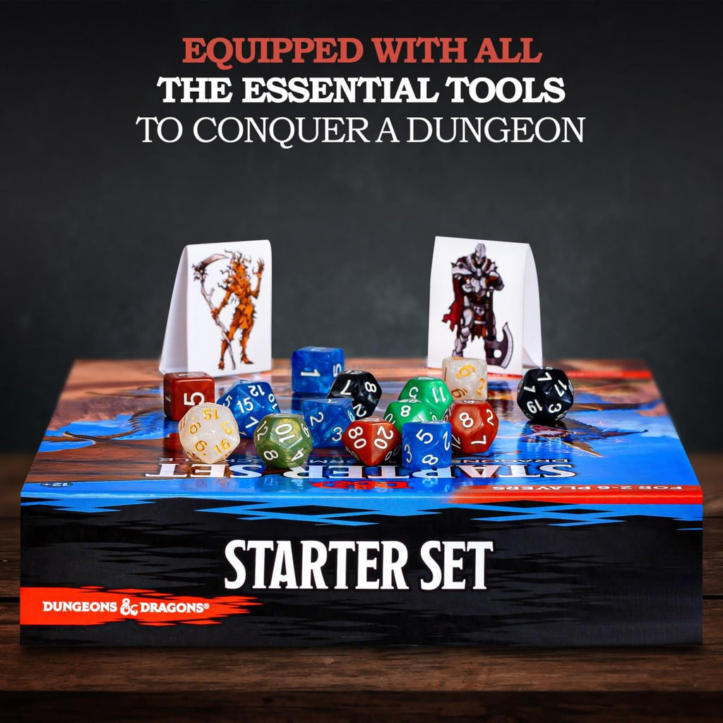 CraftyCrocodile Dungeons and Dragons Starter Set - Dragons of Stormwreck Isle - Extra 6 Dice Sets, Flannel Bags, Master Screen, New Heroes - D&D Board Game