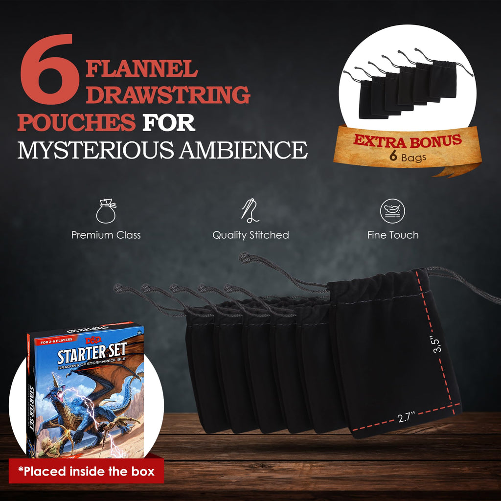 CraftyCrocodile Dungeons and Dragons Starter Set - Dragons of Stormwreck Isle - Extra 6 Dice Sets, Flannel Bags, Master Screen, New Heroes - D&D Board Game